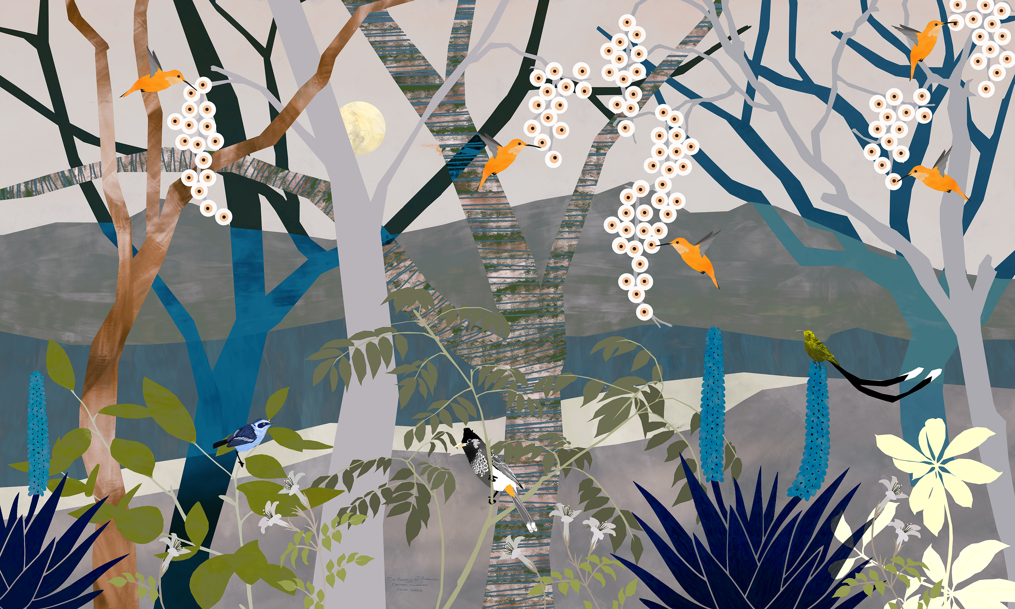 The Ecology of Presence / Corporate Hospitality Nature Wall Installation
