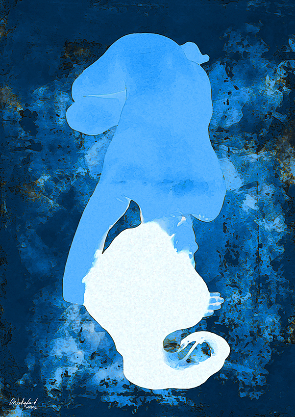 My Love is an Ocean Wave / Large Format Abstract Blue Art Print A1