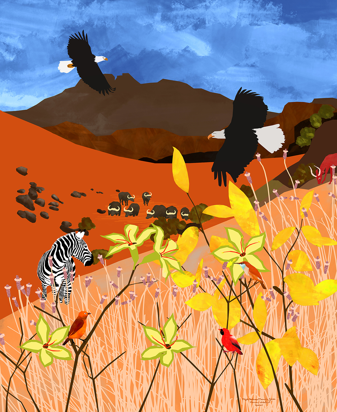 Flight Between Turmoil and Grace — Original Nature Abstract Artwork