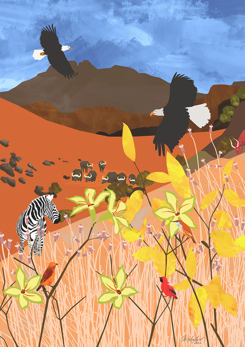 Flight Between Turmoil & Grace / Bushveld Nature Art Print 59,4 x 84,1 cm